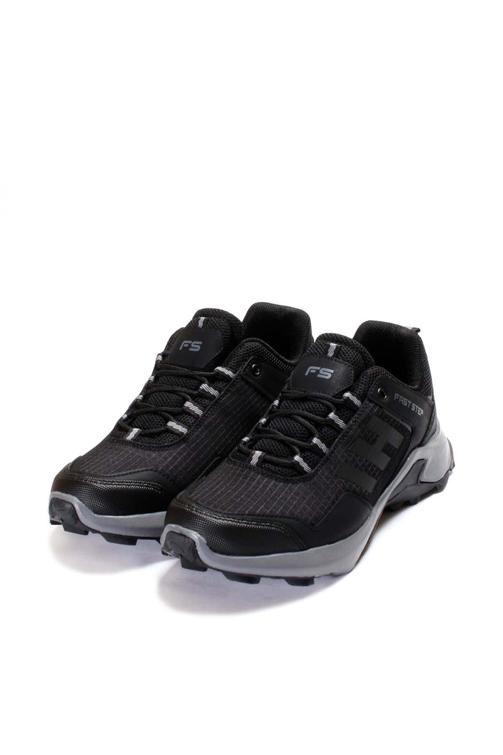 Men's Black and Grey Trail Running Shoes - Wessi