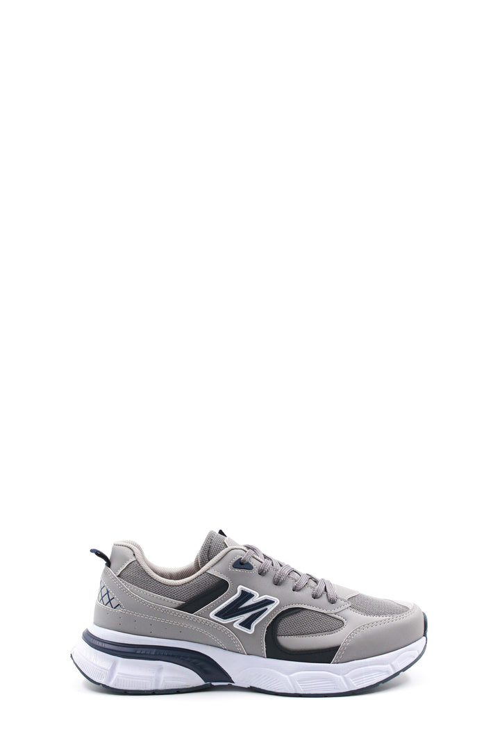 Scarpe da ginnastica sportive da uomo grigie e blu scuro con suola imbottita - Wessi