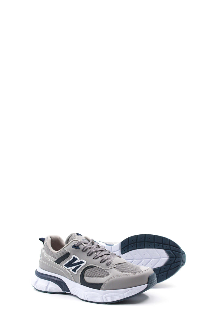 Scarpe da ginnastica sportive da uomo grigie e blu scuro con suola imbottita - Wessi