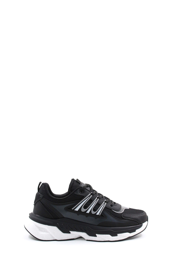Men's Black Chunky Sneakers with White Sole - Wessi