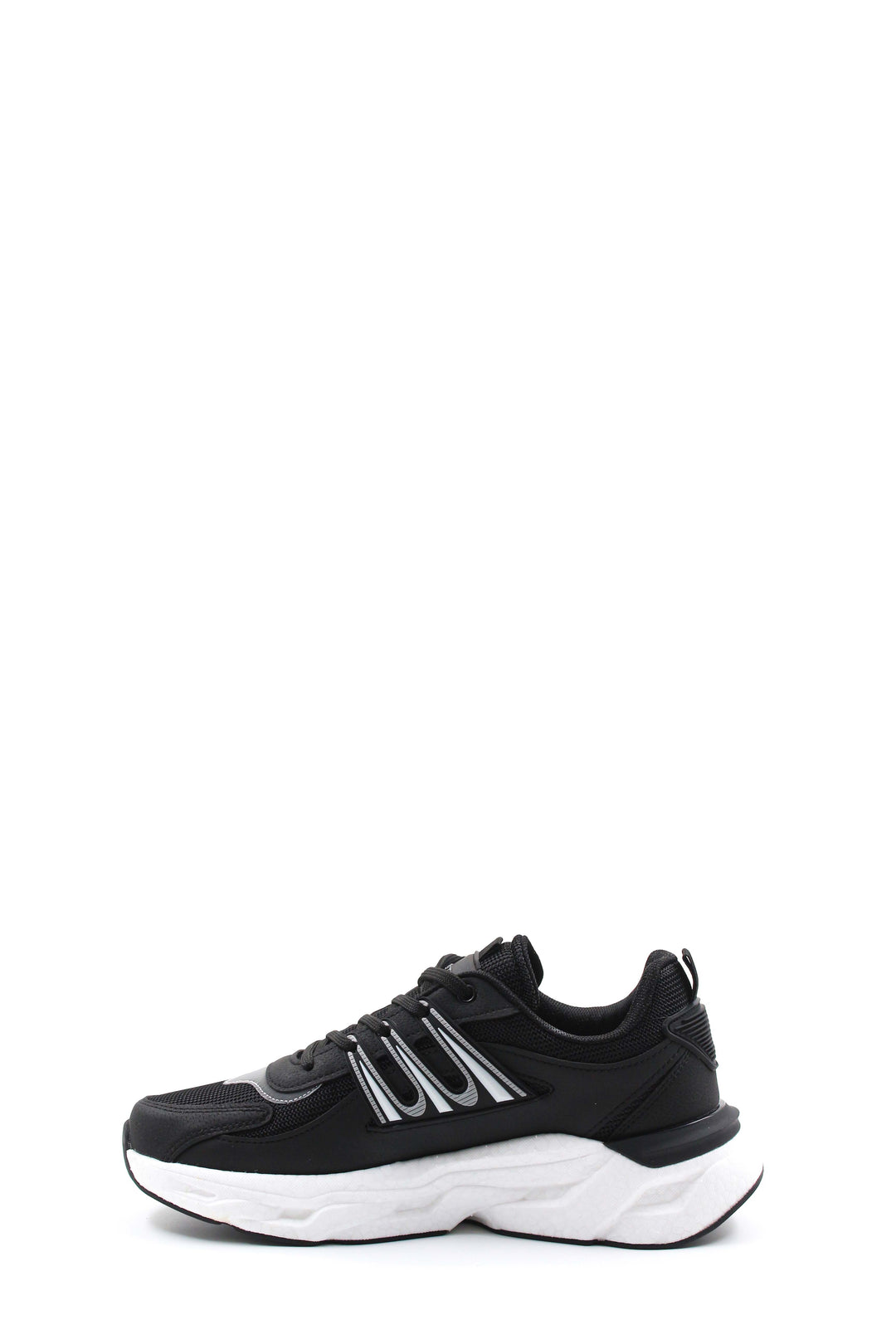 Men's Black Chunky Sneakers with White Sole - Wessi