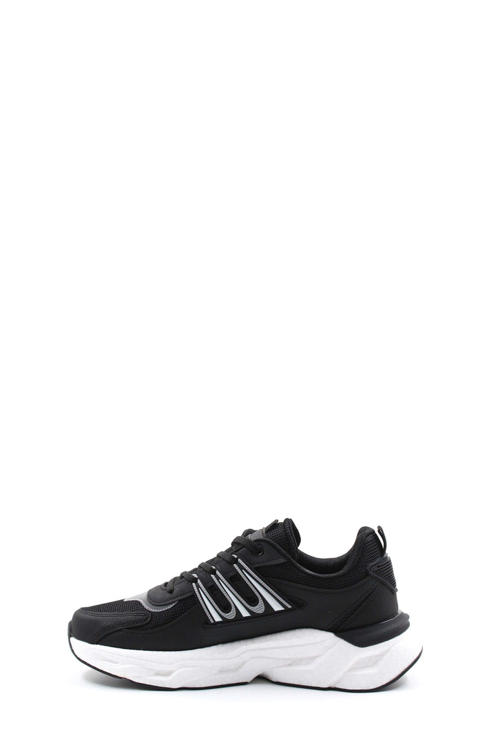 Men's Black Chunky Sneakers with White Sole - Wessi