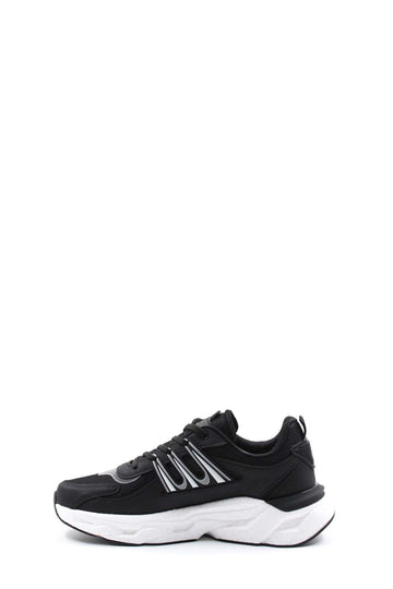 Men's Black Chunky Sneakers with White Sole - Wessi