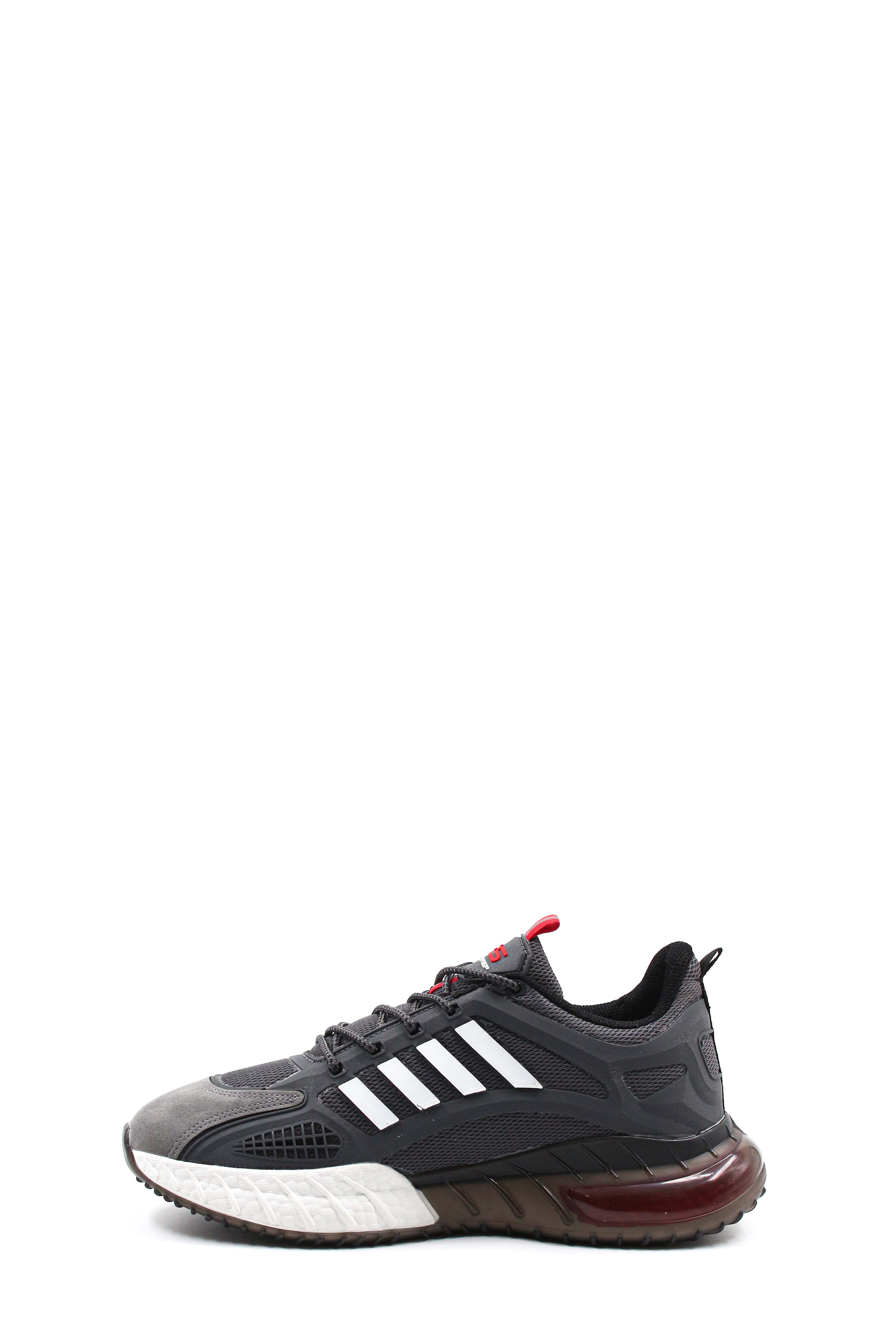  Men's Grey and Black Athletic Running Sneakers - Wessi