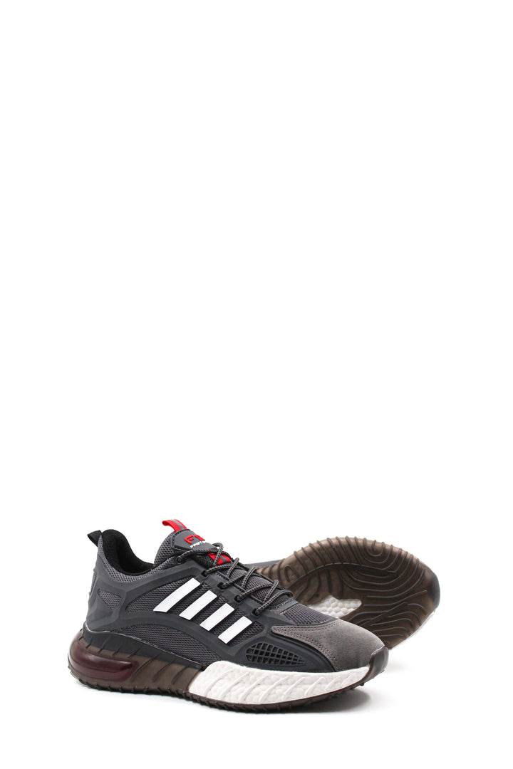 Men's Grey and Black Athletic Running Sneakers - Wessi