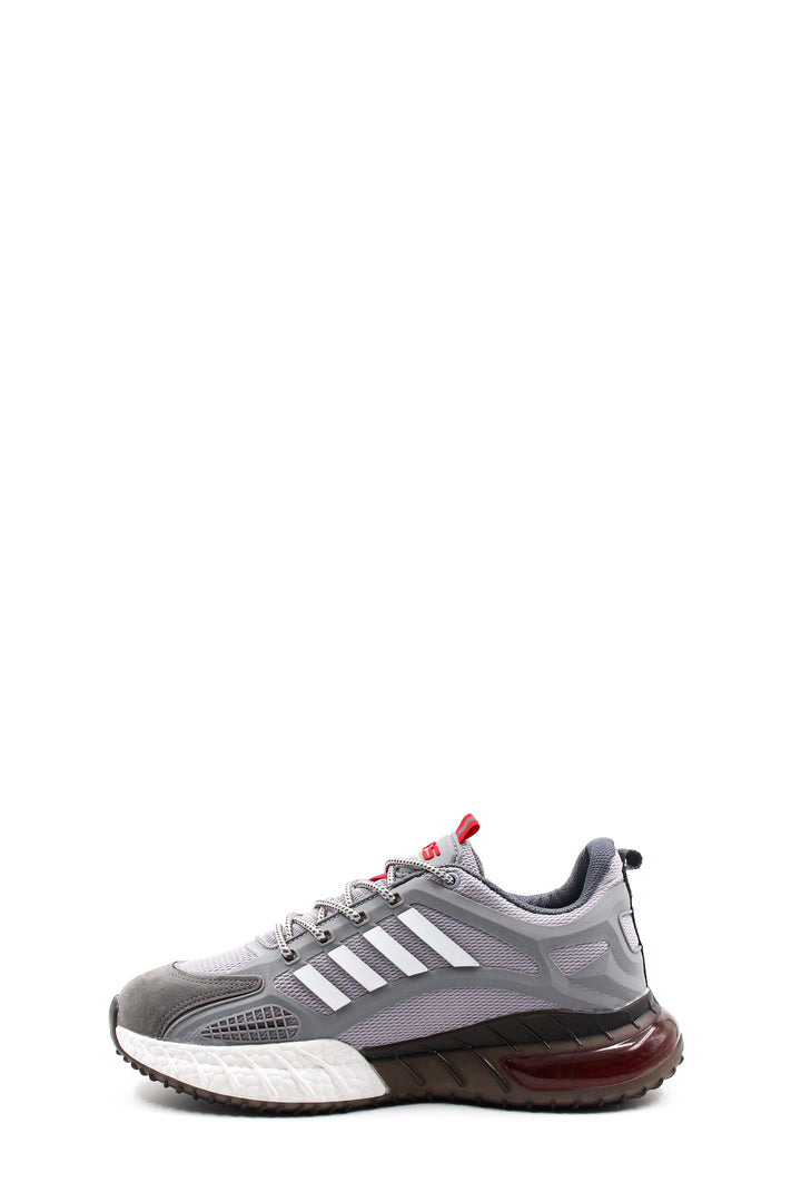 Men's Grey and White Athletic Running Sneakers - Wessi