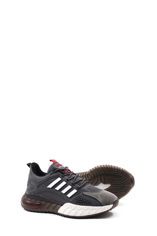 Baskets de course athlétiques grises et noires pour hommes - Wessi