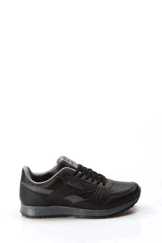 Men's Black Synthetic Lace-Up Athletic Sneakers - Wessi
