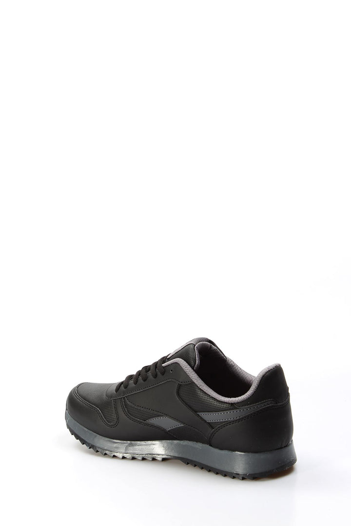 Men's Black Synthetic Lace-Up Athletic Sneakers - Wessi