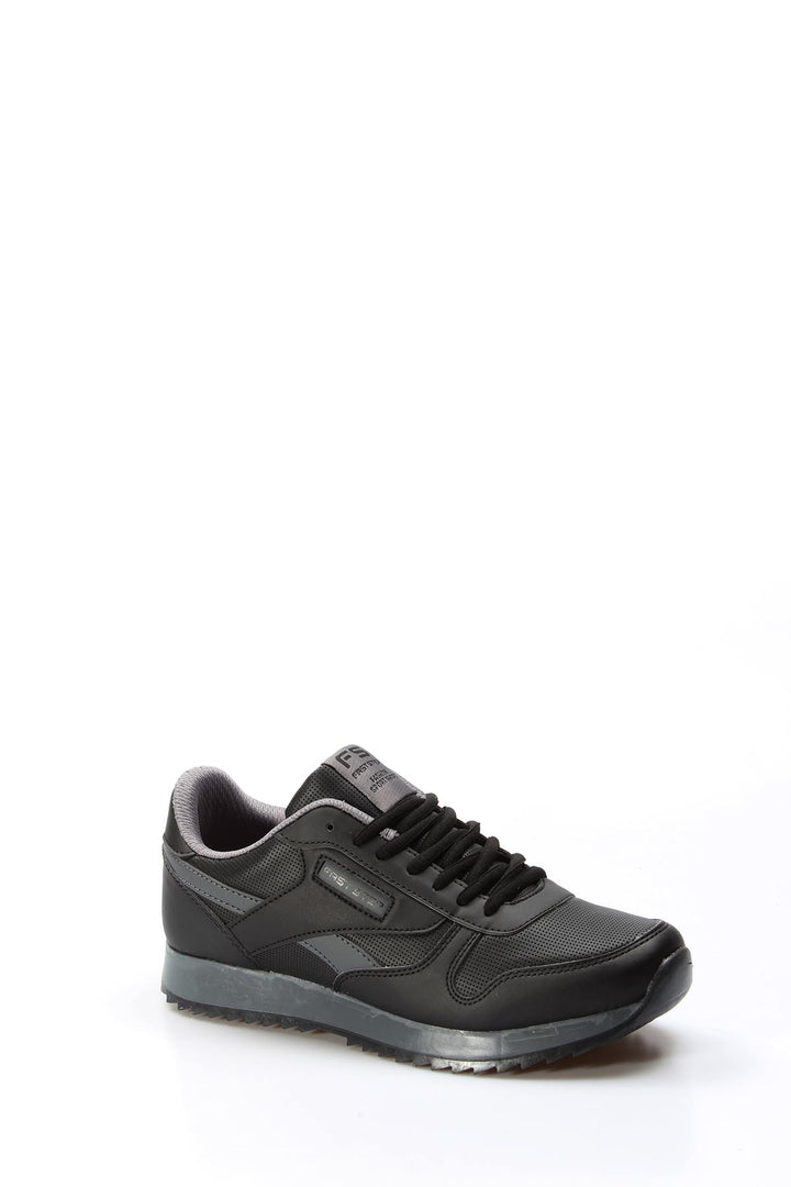 Men's Black Synthetic Lace-Up Athletic Sneakers - Wessi