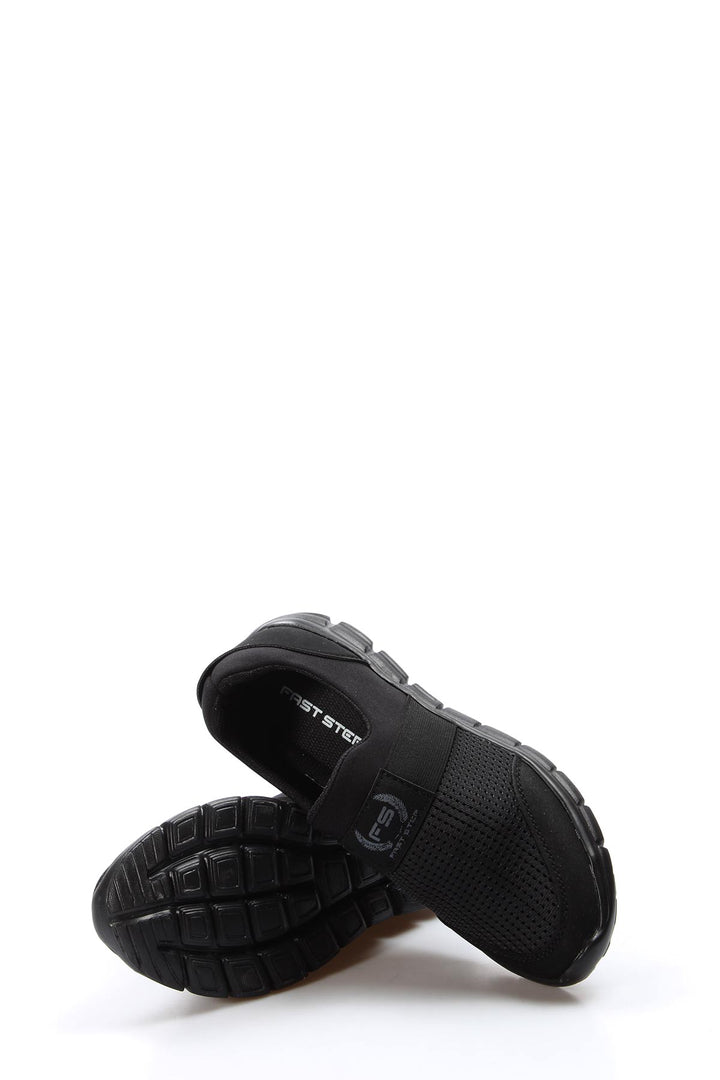 Men's Black Slip-On Sneakers with Mesh Upper - Wessi