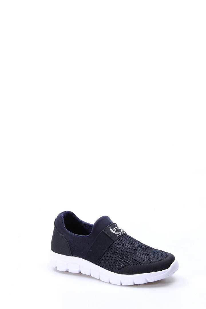 Baskets à enfiler bleu marine pour hommes avec tige en mesh et semelle blanche - Wessi