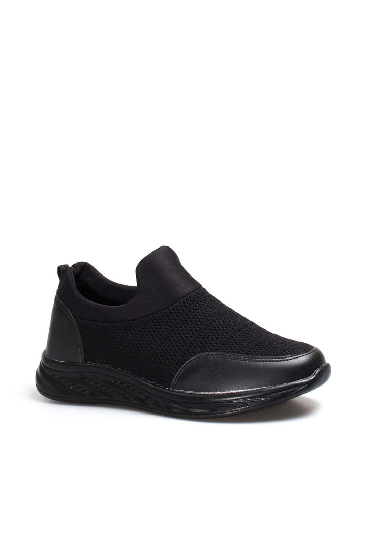 Men's Black Mesh Slip-On Sneakers with Cushioned Sole - Wessi