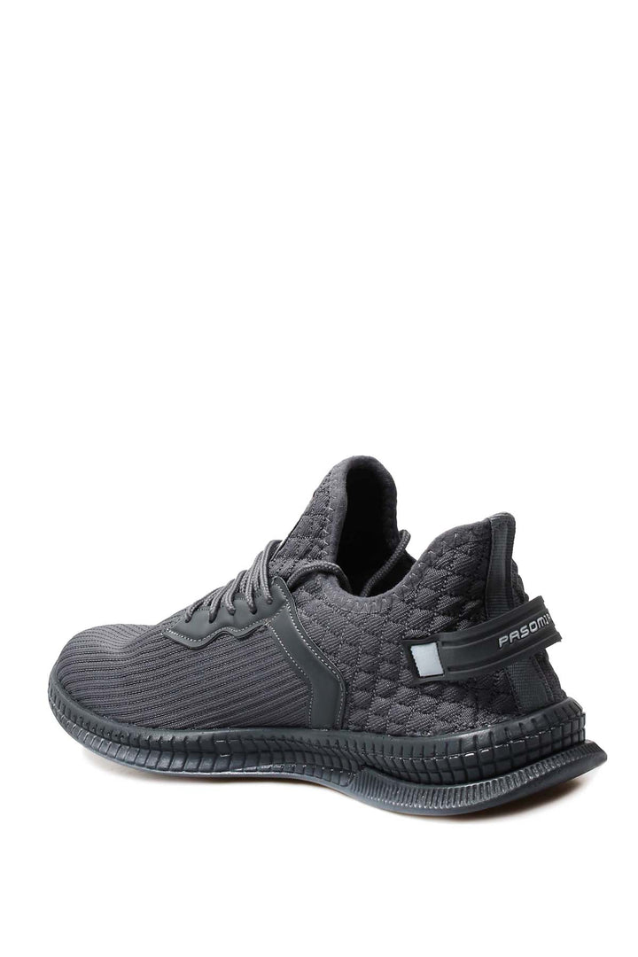 Men's Grey Lace-Up Athletic Mesh Sneakers - Wessi