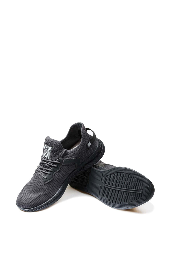 Men's Grey Lace-Up Athletic Mesh Sneakers - Wessi
