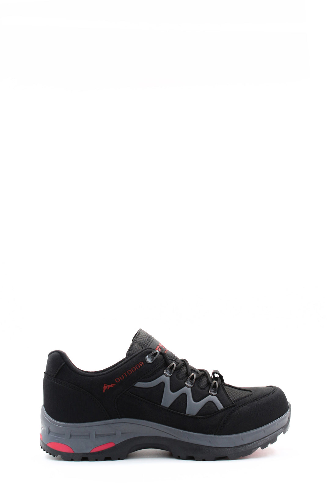 Men's Black Outdoor Hiking Shoes with Red Accents - Wessi