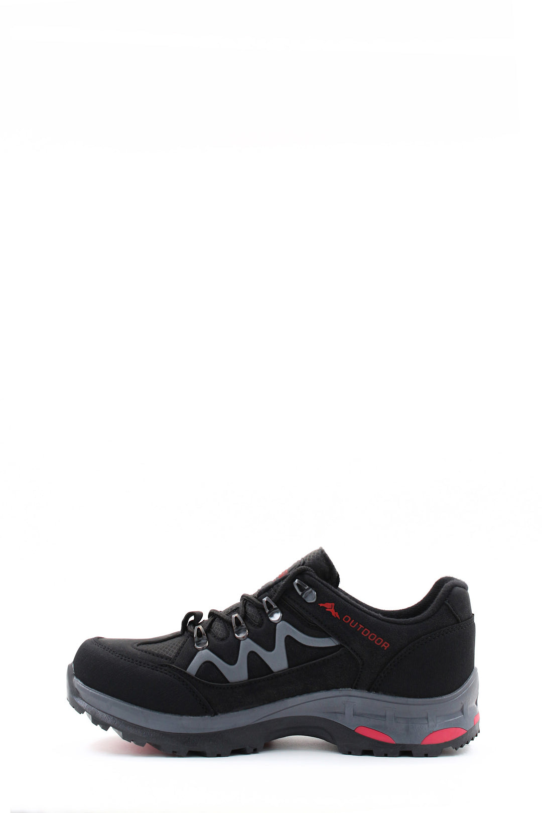 Men's Black Outdoor Hiking Shoes with Red Accents - Wessi