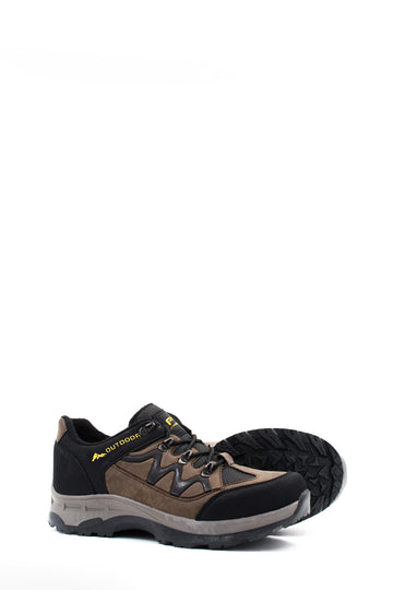 حذاء المشي لمسافات طويلة في الهواء الطلق باللونين الأسود والبني للرجال - Wessi