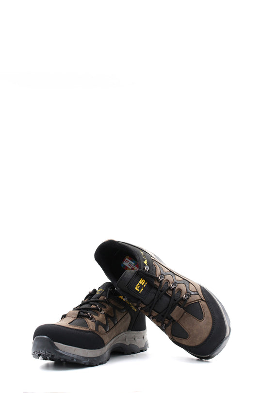 حذاء المشي لمسافات طويلة في الهواء الطلق باللونين الأسود والبني للرجال - Wessi