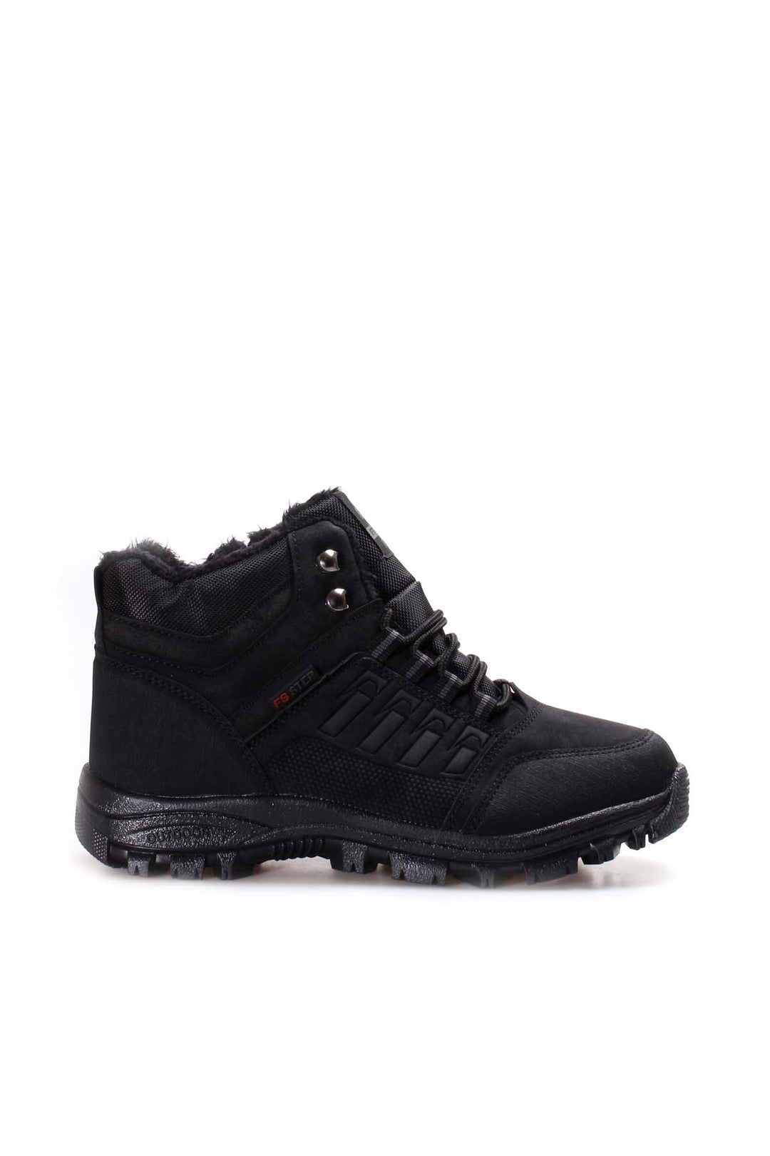 Bottes d'extérieur noires pour hommes avec doublure en fourrure et semelle robuste - Wessi