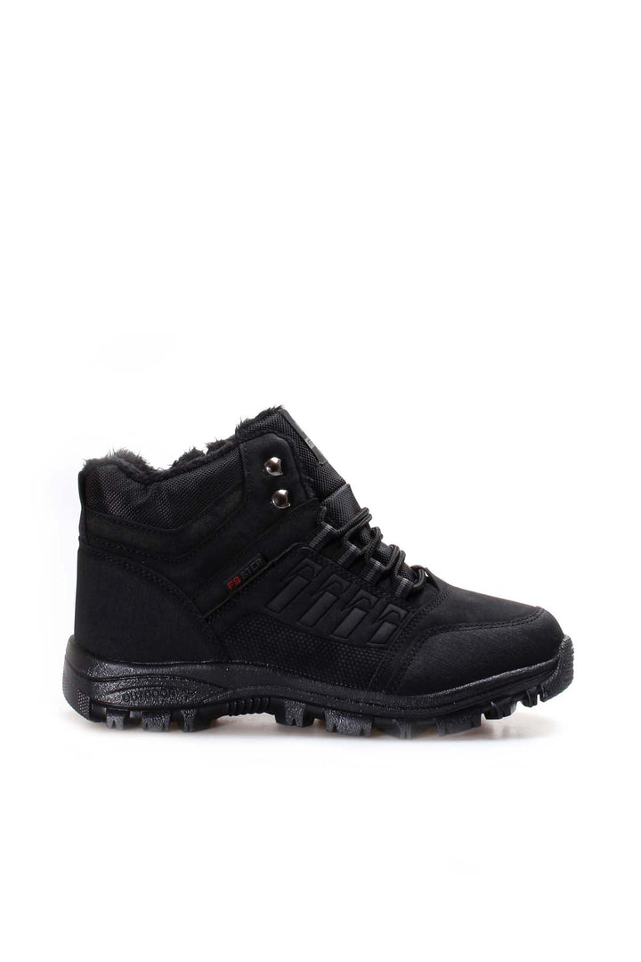 Bottes d'extérieur noires pour hommes avec doublure en fourrure et semelle robuste - Wessi