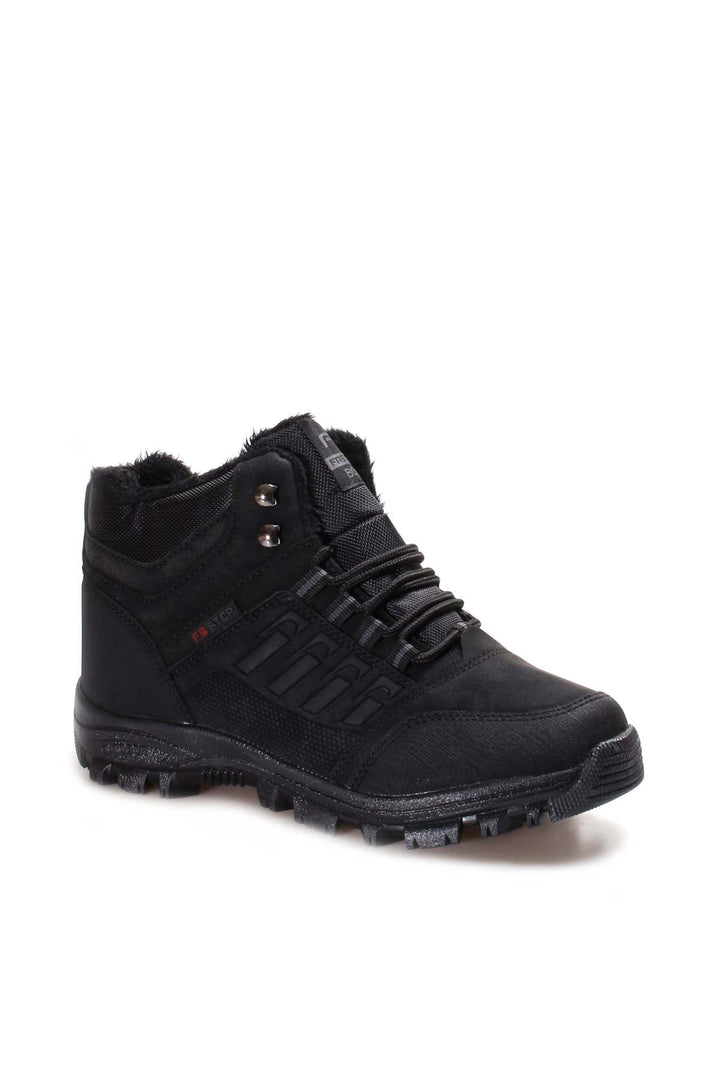 Bottes d'extérieur noires pour hommes avec doublure en fourrure et semelle robuste - Wessi
