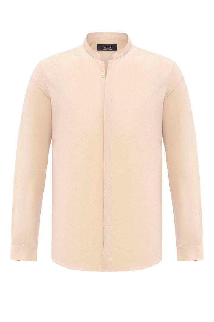 Beige Long Sleeve Men's Shirt - Wessi