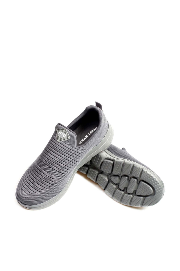 Sneakers slip-on in maglia grigia da uomo - Wessi