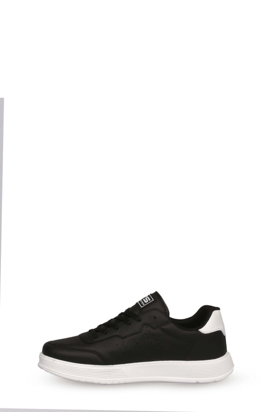 Black and White Contrast-Sole Walking Sneakers for Men | Wessi