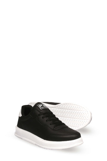 Black and White Contrast-Sole Walking Sneakers for Men | Wessi