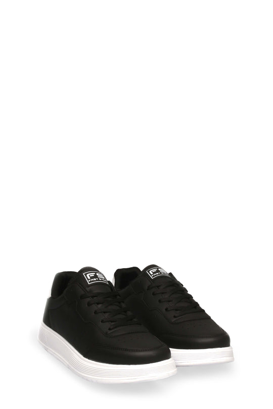Black and White Contrast-Sole Walking Sneakers for Men | Wessi