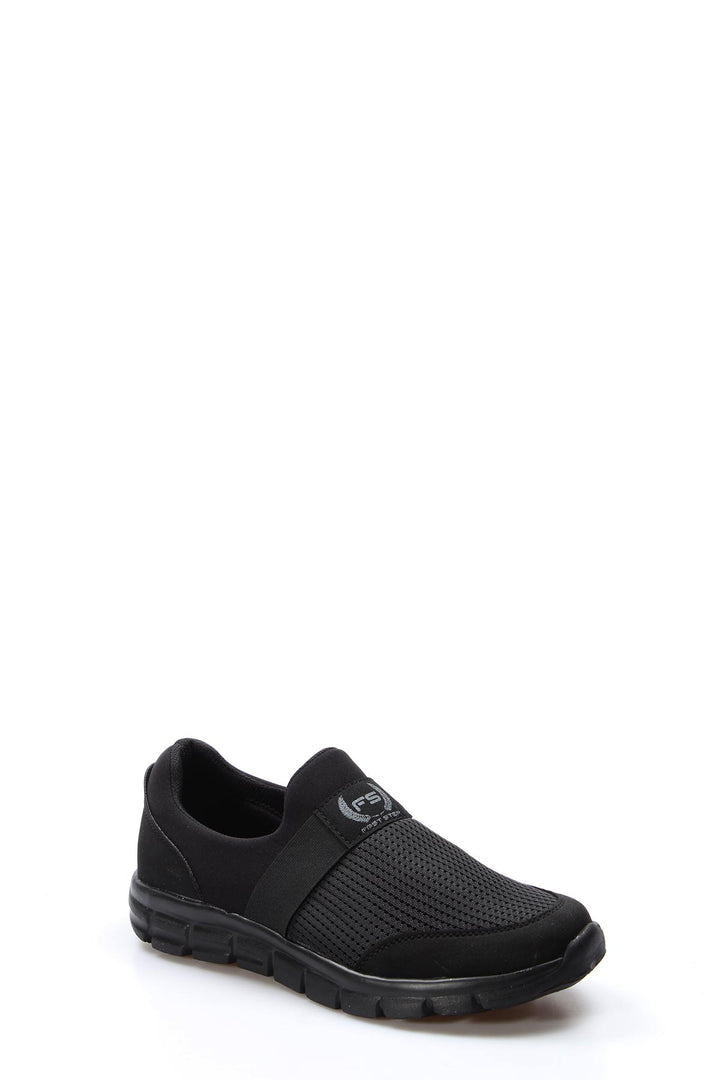 Men's Black Athletic Mesh Slip-On Shoes - Wessi