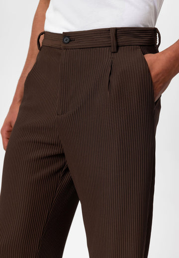 Pantaloni a coste marroni da uomo - Wessi