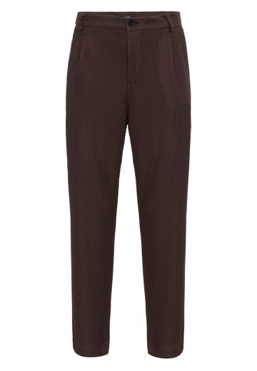 Pantaloni a coste marroni da uomo - Wessi