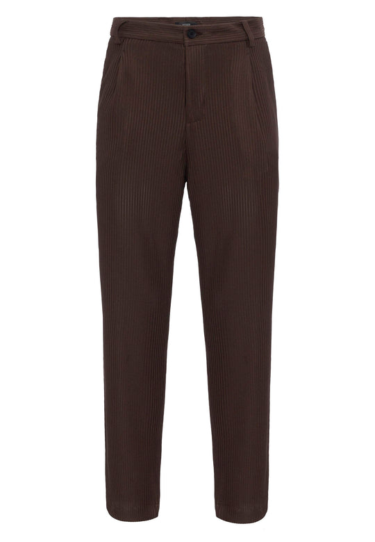 Pantaloni a coste marroni da uomo - Wessi