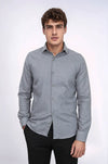 Plain Slim Fit Grey Men Lumberjack Men Shirt - Wessi