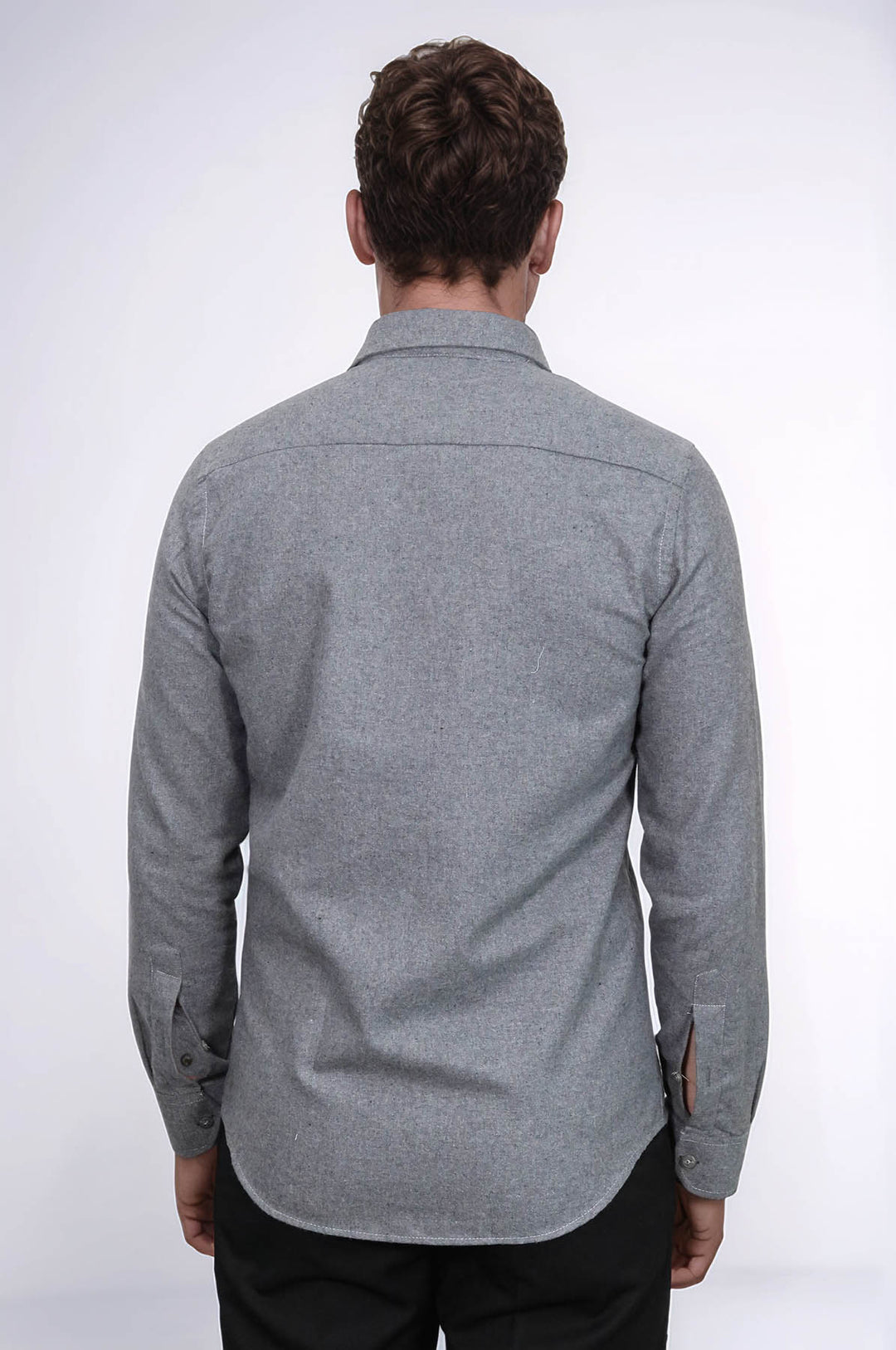 Plain Slim Fit Grey Men Lumberjack Men Shirt - Wessi