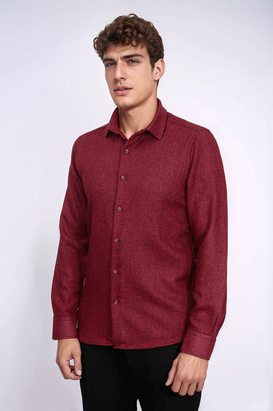 Slim Fit Cotton Plain Burgundy Men Lumberjack Shirt - Wessi Wessi - Discover Diversity Slim Fit Cotton Plain Burgundy Men Lumberjack Shirt - Wessi Wessi - Discover Diversity
