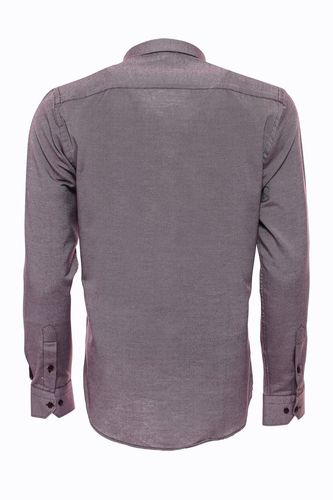 Camisa Slim Fit Manga Larga Estampada Burdeos - Wessi