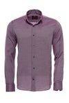 Burgundy Patterned Long Sleeve Shirt - Wessi