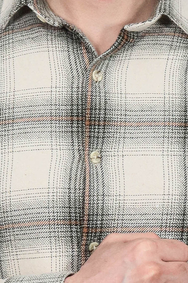 Camisa Leñador Cuadros Beige Hombre - Wessi