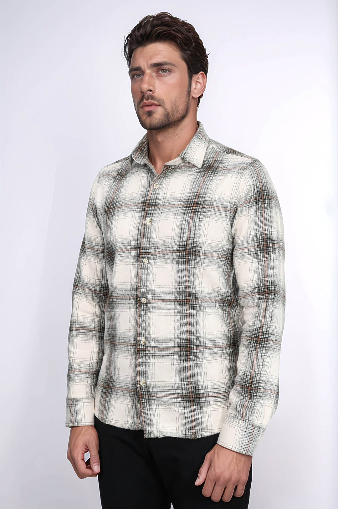 Camisa Leñador Cuadros Beige Hombre - Wessi