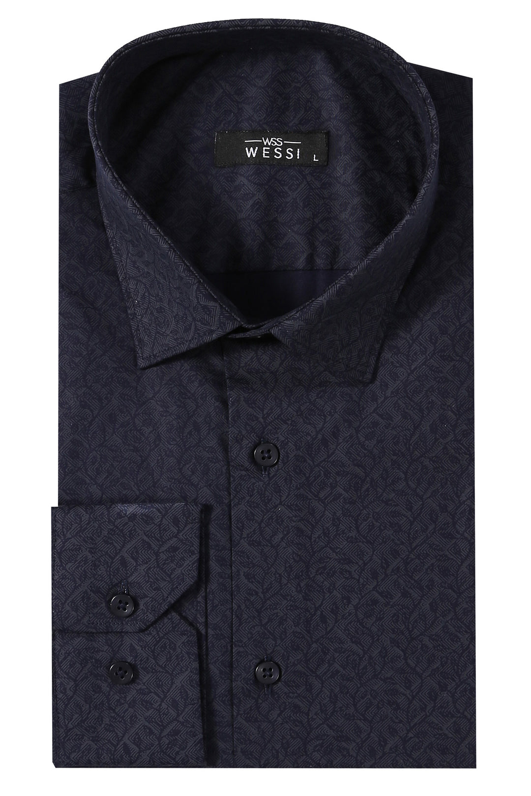 Chemise homme bleu marine à motifs | Wess