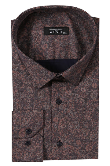 Camisa estampada marrón | Wessi - Wessi