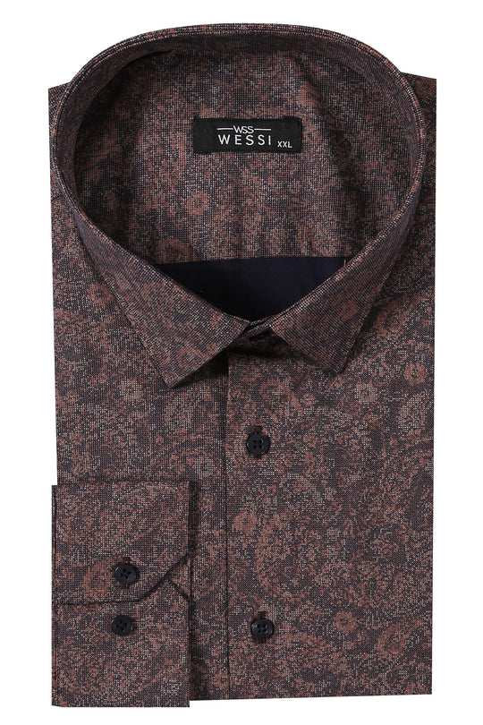Camisa estampada marrón | Wessi - Wessi