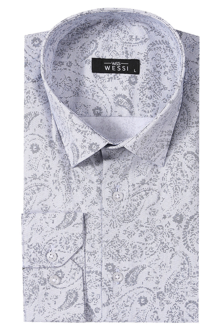 Patterned Men's White Shirt | Wessi