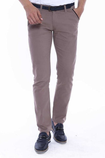 Pantalones Hombre Gabardín Bolsillos Crema - Wessi