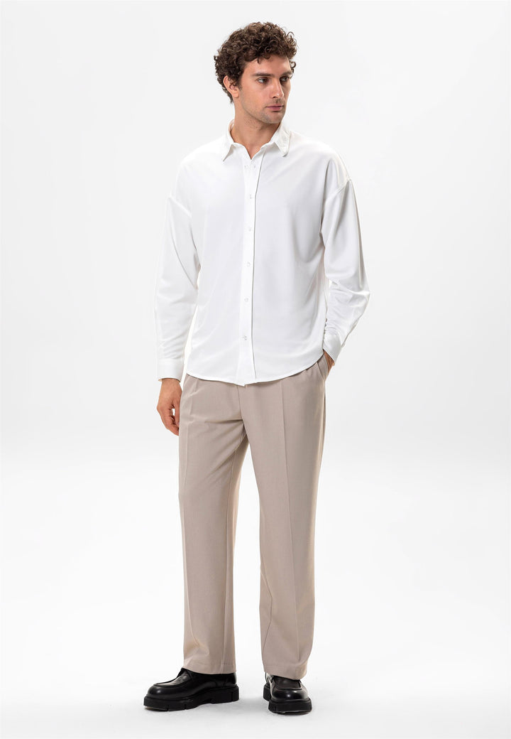 Chemise Classique Oversize Écru Homme - Wessi
