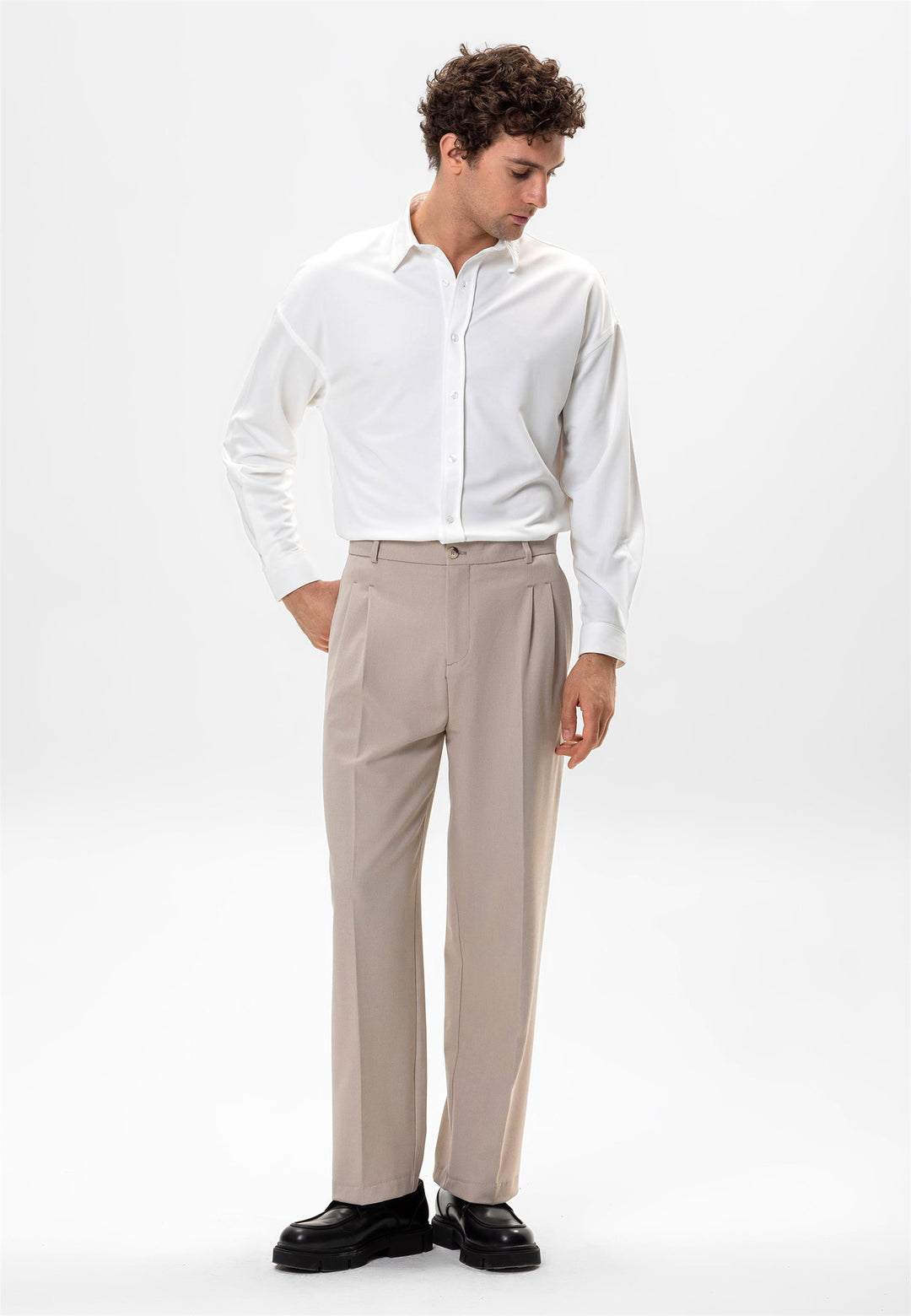 Chemise Classique Oversize Écru Homme - Wessi