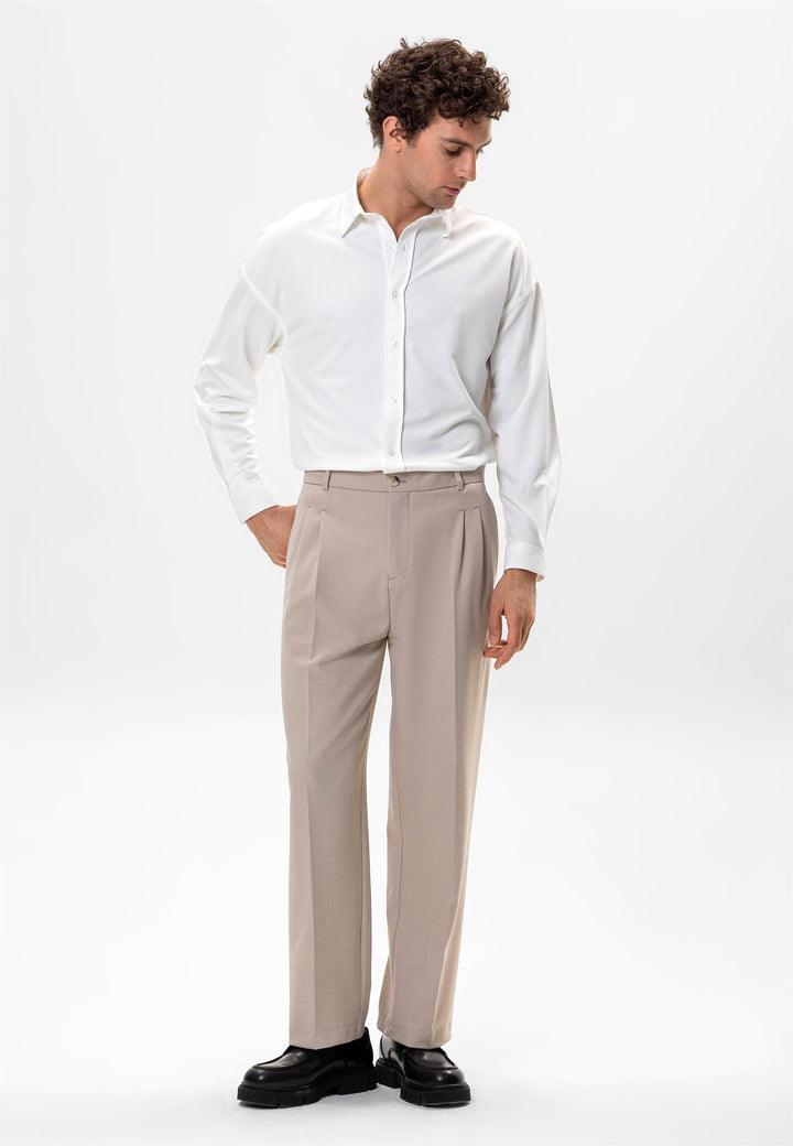 Chemise Classique Oversize Écru Homme - Wessi
